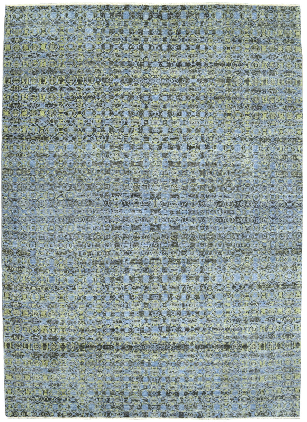 Contemporary Green and Blue Abstract Carpet Orley Shabahang