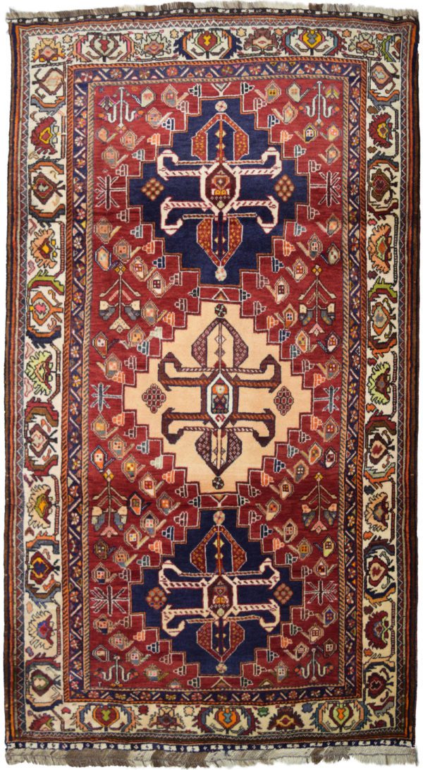 New Persian Ghashghai Carpet with triple medallion Overall carpet photo