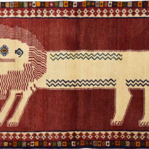 Persian Ghashghai Lion Carpet Overall photo
