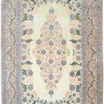 Formal Wool and Silk Persian Isfahan Carpet overall photo