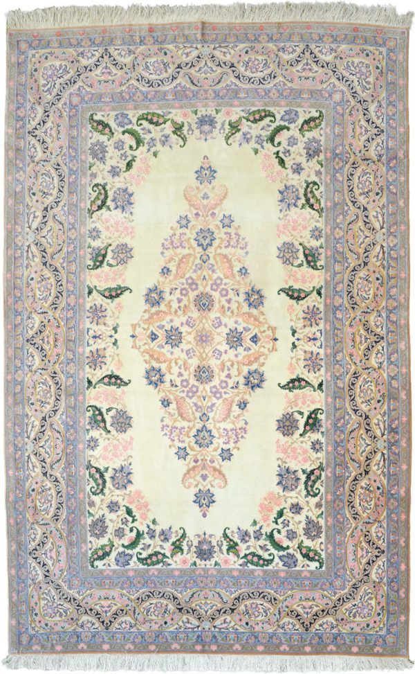 Formal Wool and Silk Persian Isfahan Carpet overall photo