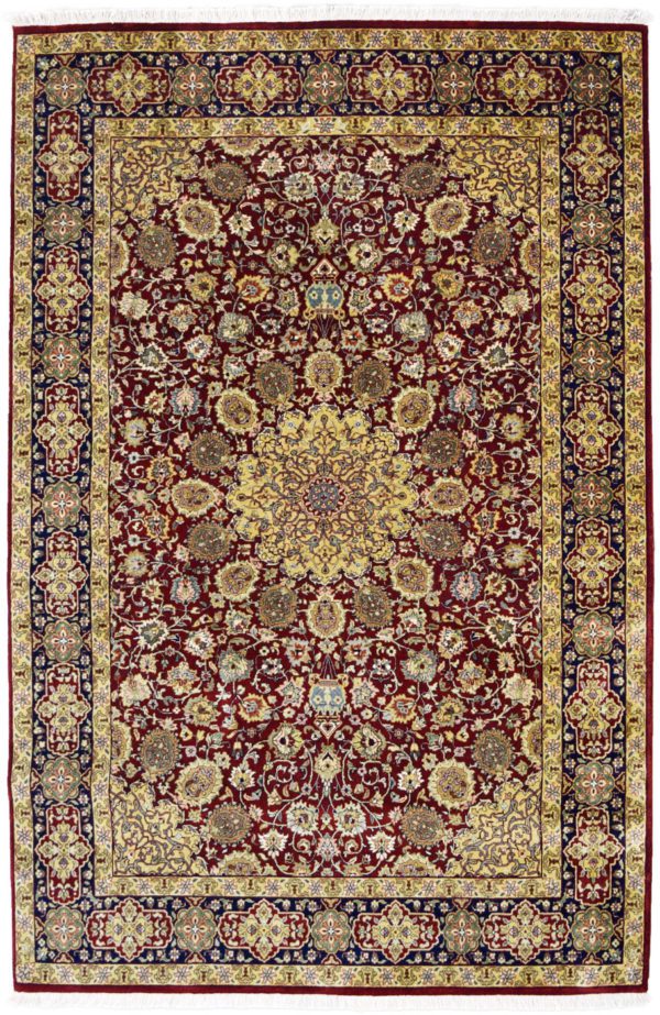 Red, Gold, and Indigo Tabriz carpet Overall photo