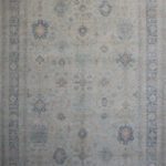 Grey and Blue Oushak Carpet Overall Photo - 9'11"x13'9"
