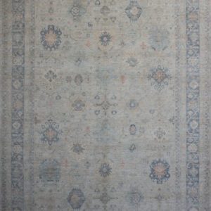 Grey and Blue Oushak Carpet Overall Photo - 9'11"x13'9"