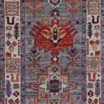 Gray, Red, and Indigo Aryana Runner Carpet - 2'8"x13'5"