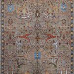 Neutral and Multi-Color Faryab Carpet Overall Photo - 4'11"x6'9"