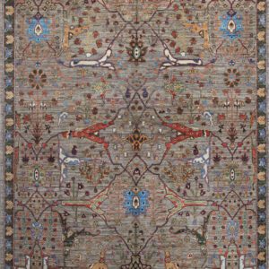 Neutral and Multi-Color Faryab Carpet Overall Photo - 4'11"x6'9"