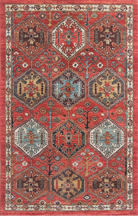 Robust Red Aryana Carpet Overall Photo – 4’2”x6’6”