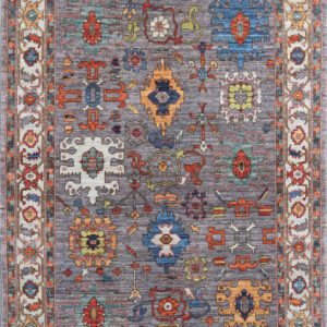 Gray and Colorful Aryana Carpet overall photo - 4’3”x6’3”