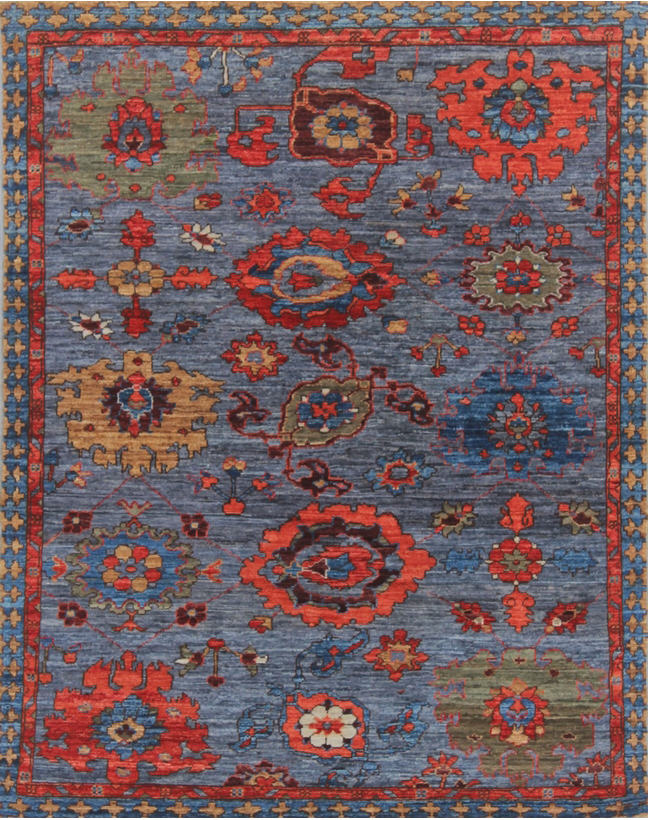 A23B6247 - 93SK-742 - Fine Aryana - 3.4x4.4 Gray and Orange Aryana Carpet overall photo - 3'4"x4'4"