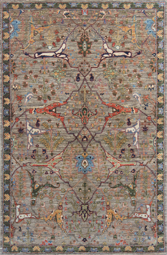 Neutral Faryab Carpet overall photo - 4’1”x6’3"