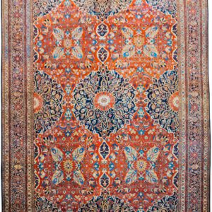 Antique Multi-Medallion & Multi-Color Persian Farahan Carpet - 12'x17' - Overall carpet photo