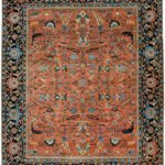 Classic Orange & Indigo Serapi - 8'x10' - Overall Carpet Photo
