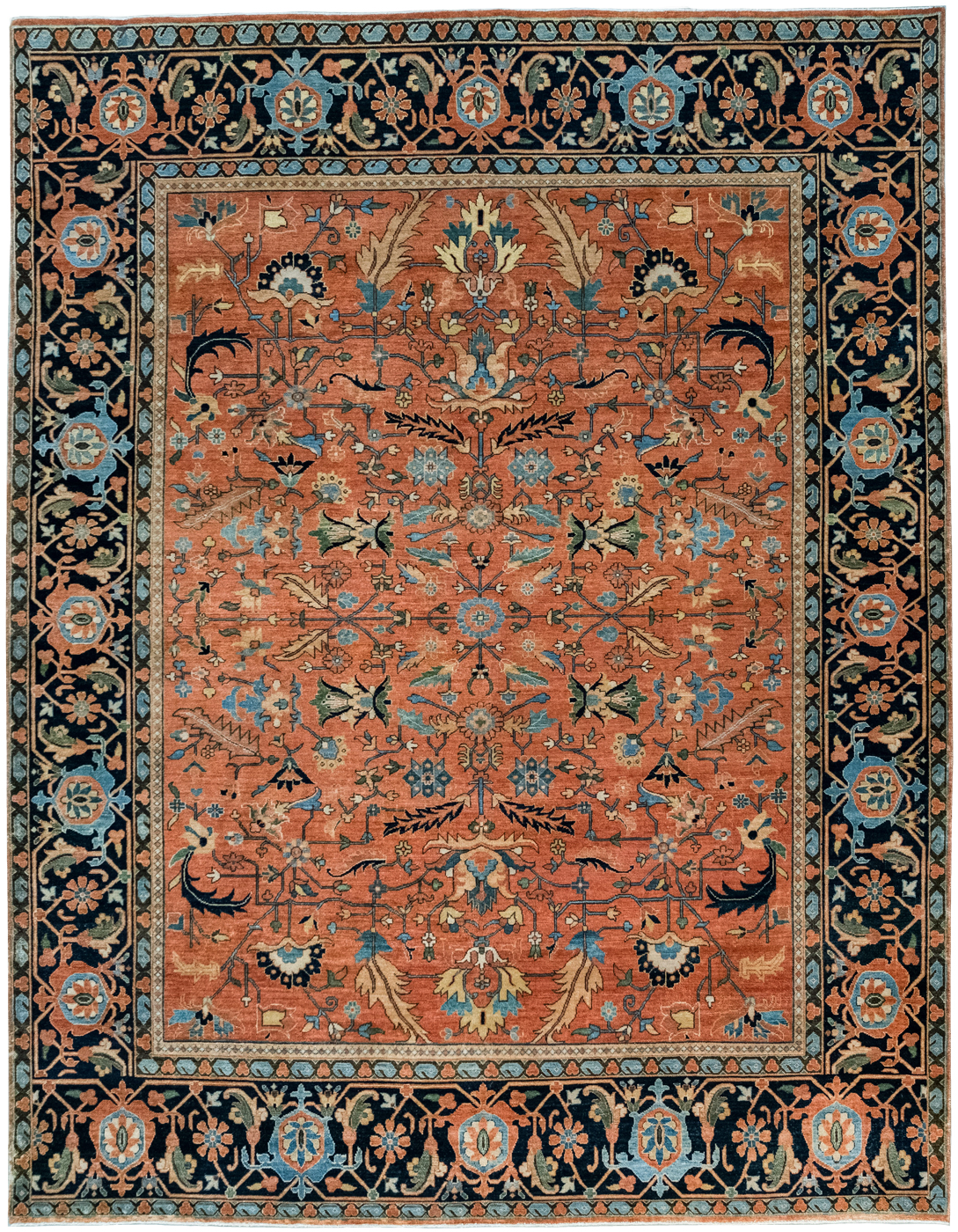 Mahal41289 - A13F2044 - h Classic Orange & Indigo Serapi - 8'x10' - Overall Carpet Photo