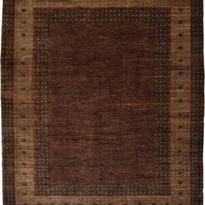 Field - Brown and Minimalist Ghashghai Carpet, 8'x10' - Overall Carpet photo.