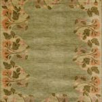 Flowers in the Breeze - Green Floral Contemporary Arts and Crafts Carpet - 6x9 - Overall carpet photo