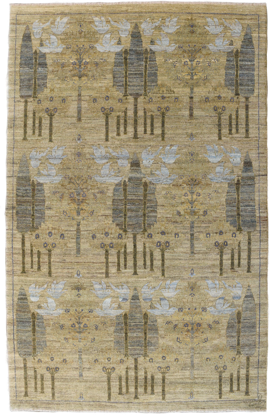 Cypress Garden - Contemporary Arts and Crafts Persian Carpet - 4x6 - Overall Carpet Photo