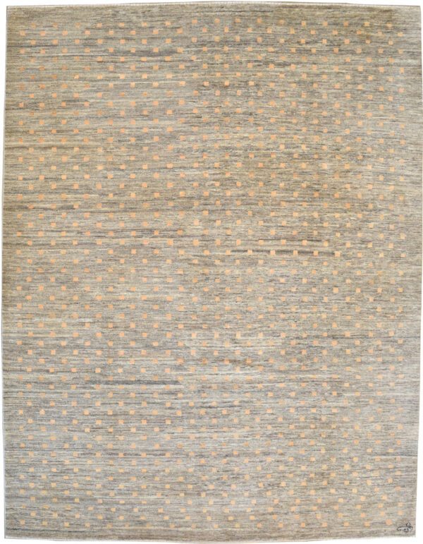 Checkers - Geometric and Architectural Hand-knotted Wool Persian Carpet, 8'x10' - Overall carpet Photo.
