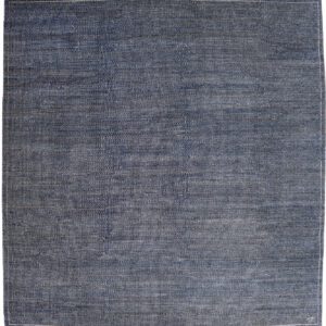 Orley Shabahang’s Signature “Salt & Pepper” Indigo & Cream Minimalist Carpet – 10’x10’- Overall carpet photo.