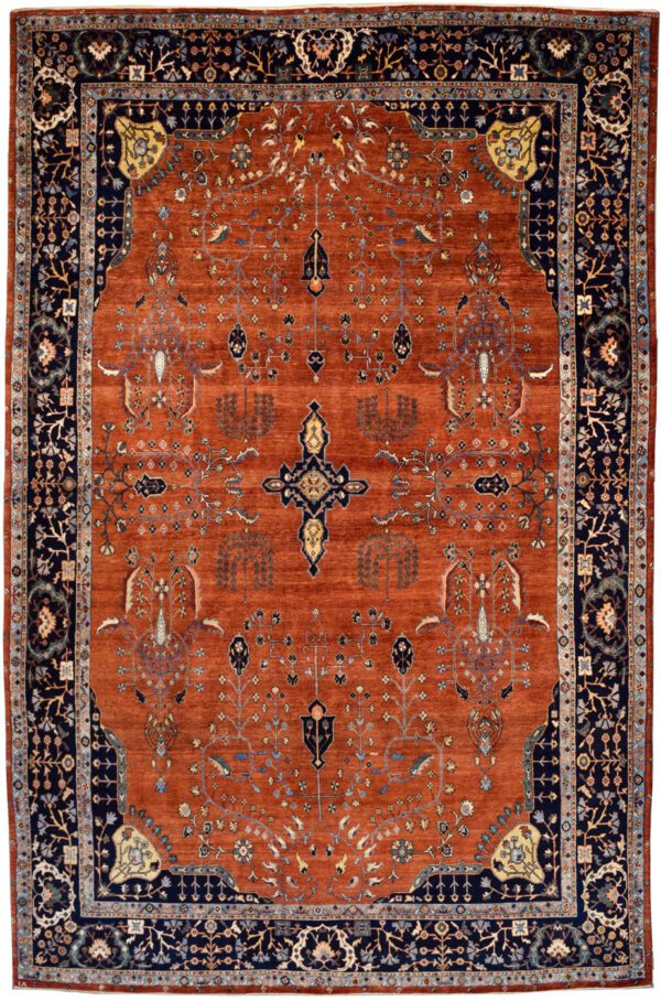 Orley Shabahang’s Classic Mohajeran Sarouk Persian Carpet – 9’x13’. Overall Carpet Photo.