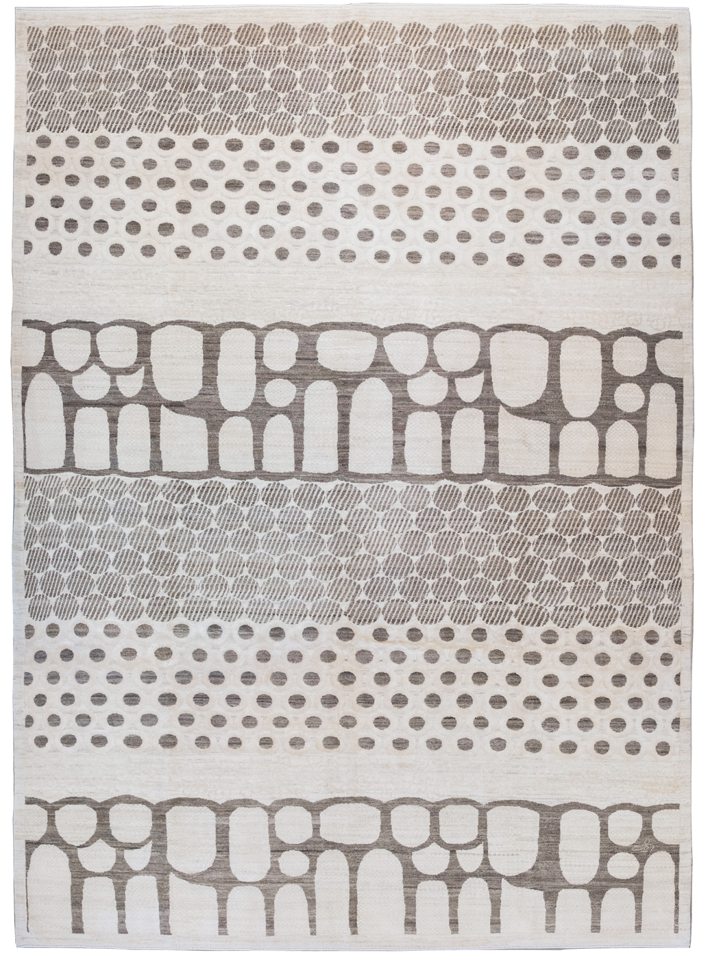 Strata - Contemporary & Architectural Wool and Silk Persian Carpet 9'x12'. Overall carpet Photo.