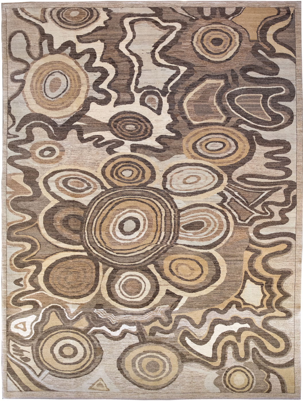 Impact - All Natural & Neutral Contemporary Abstract Persian Carpet - 9x12 - Overall Carpet Photo