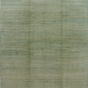 Green and cream handknotted orley shabahang rain area rug handmade with vegetable dyed handspun pure wool crafted with an organic process and love