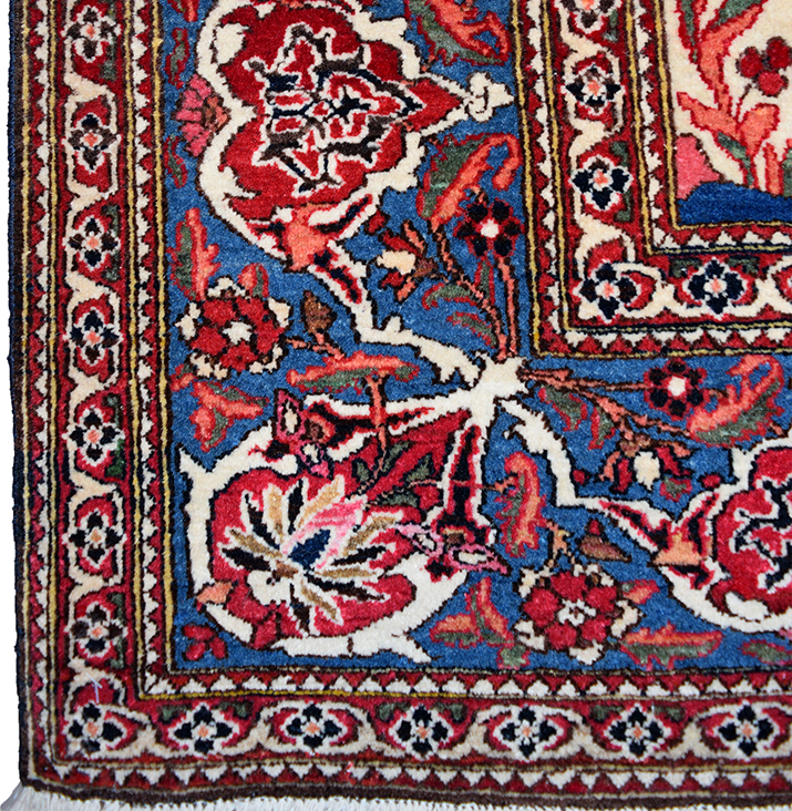 Antique Isfahan Tree of Life 1890 Pure Wool Persian Carpet 5x7 Handspun and Handknotted