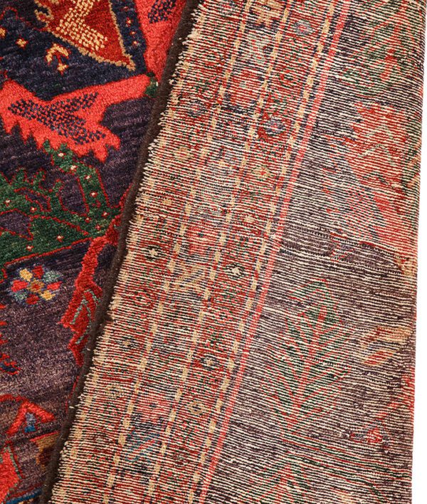 Back Rug Warp Weft and Pile Pure Wool on Cotton Traditional Design