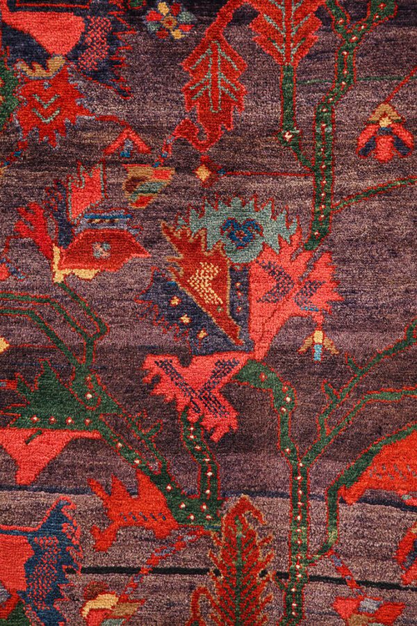 Antique Saveh Persian Carpet Vegetable Dyes Tree Design in Wool