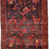 Antique Saveh Area Rug Tree of Life Persian Handknotted in Blue Green Red and Pink