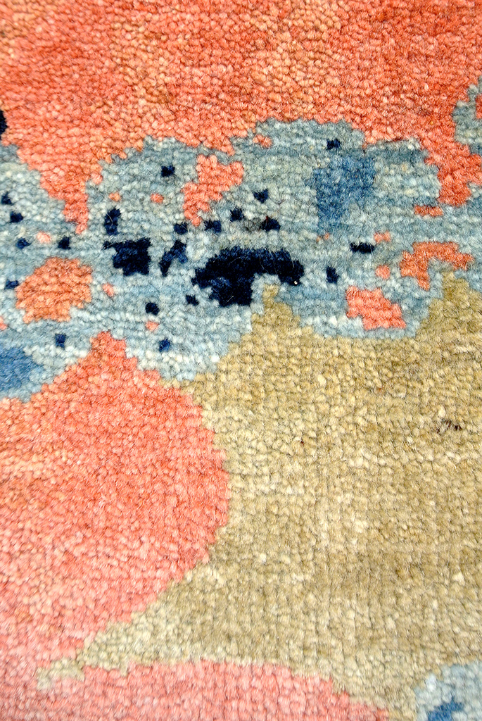 Organic Vegetable Dye Orange Blue and Indigo Persian Contemporary Wool Area Rug Galaxy Series