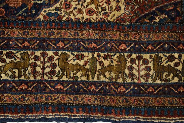 Handcrafted Antique Persian Oriental Area Rug in Wool and Vegetable Dyes with a Classic Design