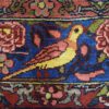 Bakhtiari Persian Carpet Bird Border Garden Design Red and Gold