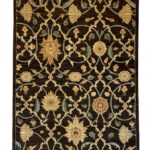 4x6 hand-knotted brown transitional carpet in brown wool.