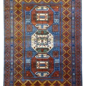 Hand-knotted colorful tribal rug