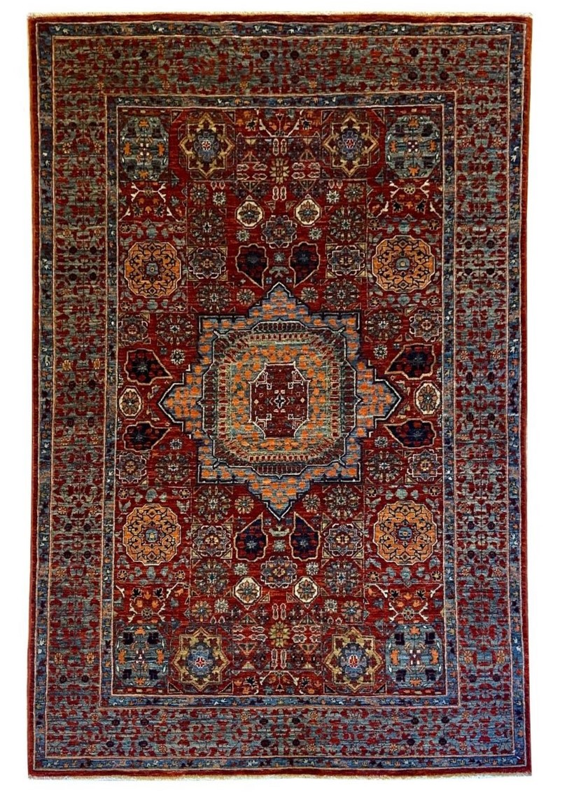 Red transitional 4x6 rug
