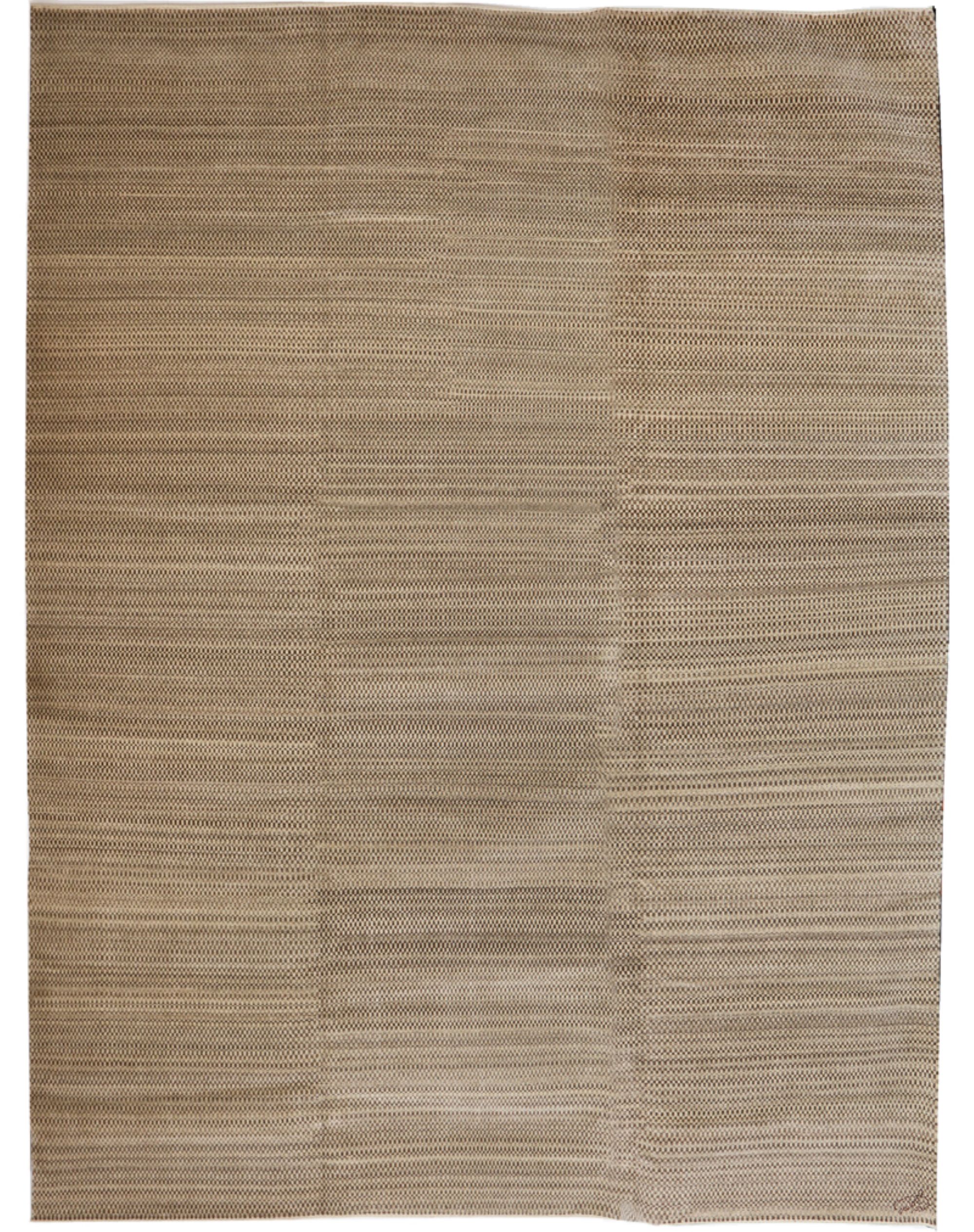 Minimalist 12x16 brown rug