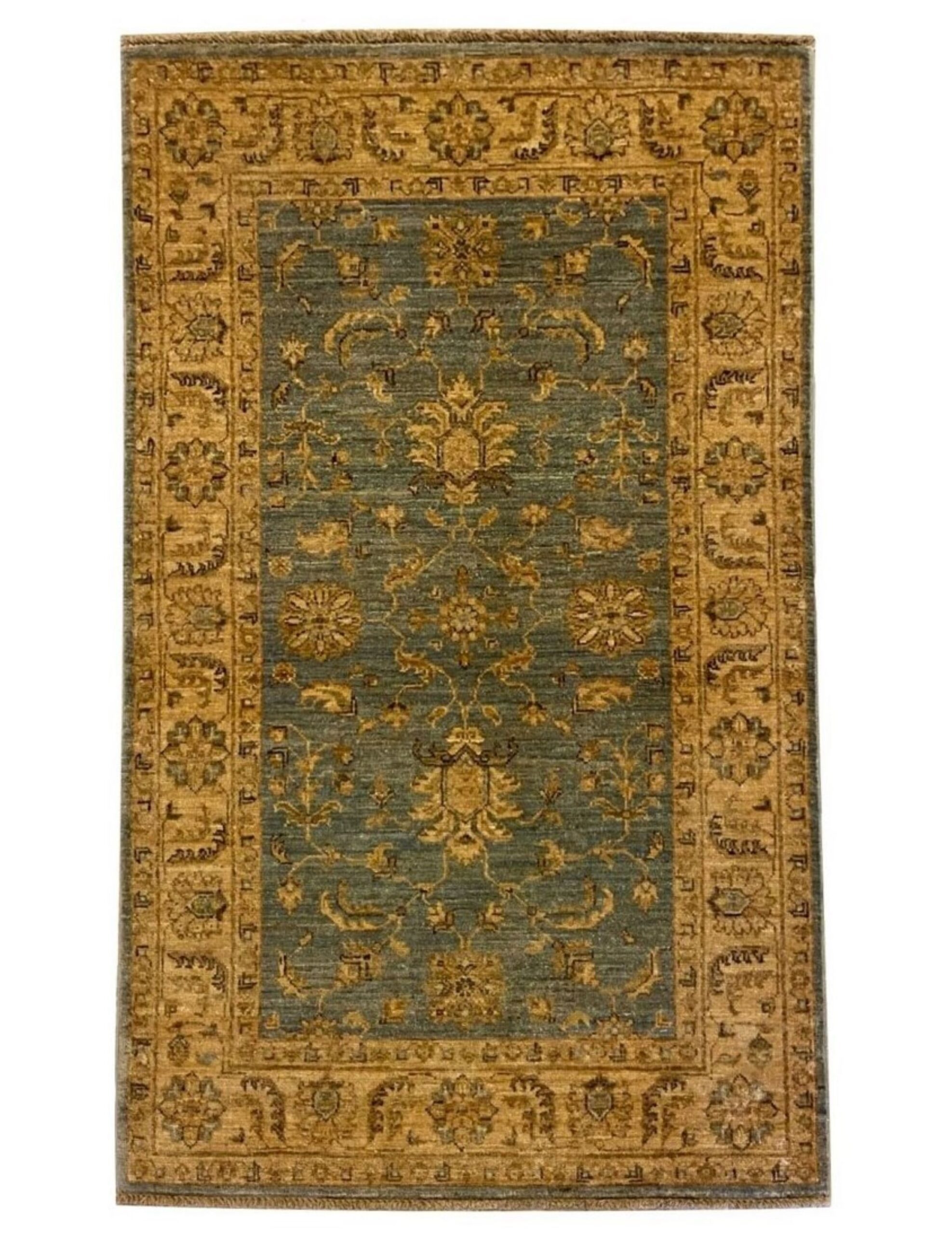 Soft golden sultanabad 3x5 rug.