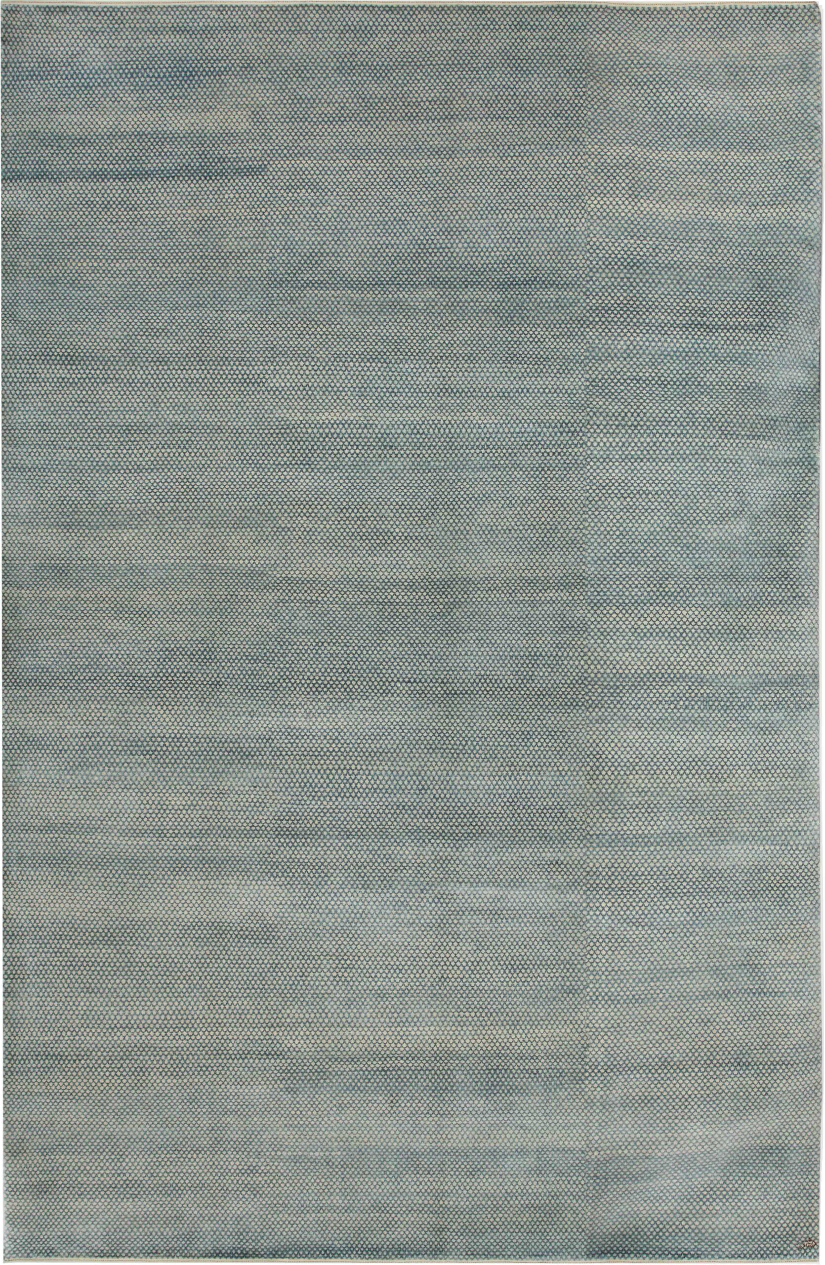 10x14 blue and cream modern area rug.