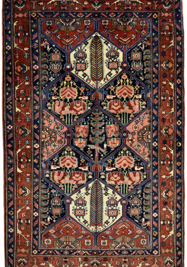 Antique Bakhtiari Carpet - Detail photo overall carpet photo