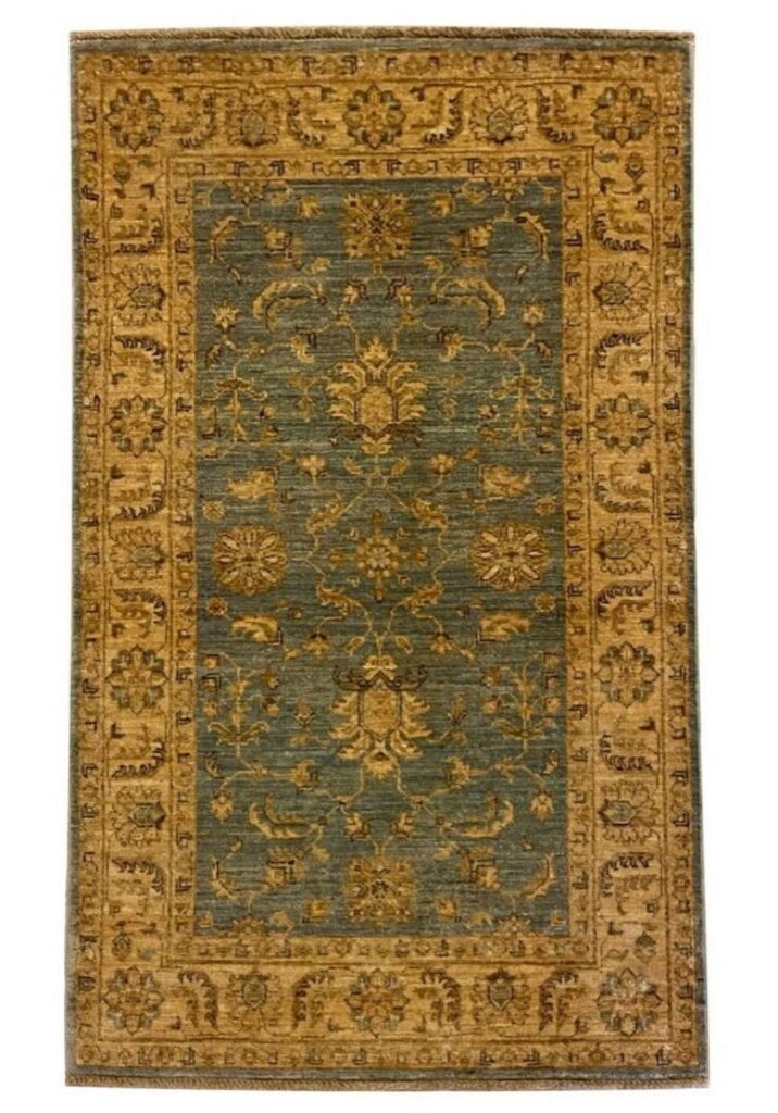 Soft golden sultanabad 3x5 rug.