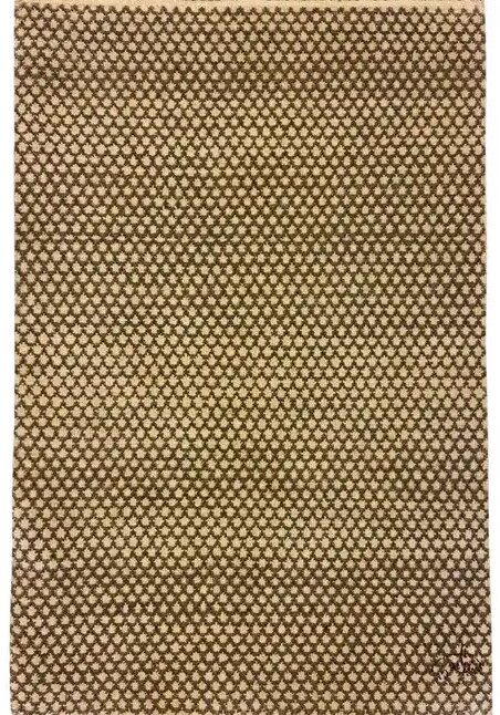 A 2'x3' architectural hand knotted Persian carpet woven in pure organic wool. Simple and unique rug design for small spaces.