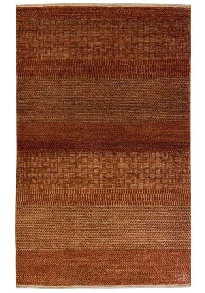 Organic modern rust and camel small rug