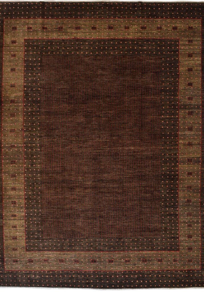 Field - Brown and Minimalist Ghashghai Carpet, 8'x10' - Overall Carpet photo.