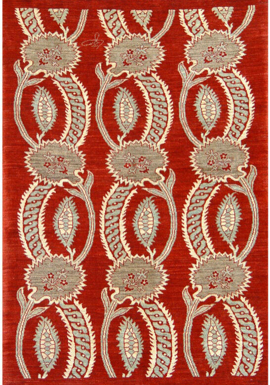 Dandelion Dreams - Contemporary Arts & Crafts Persian Carpet - 6x9 - Overall Carpet Photo