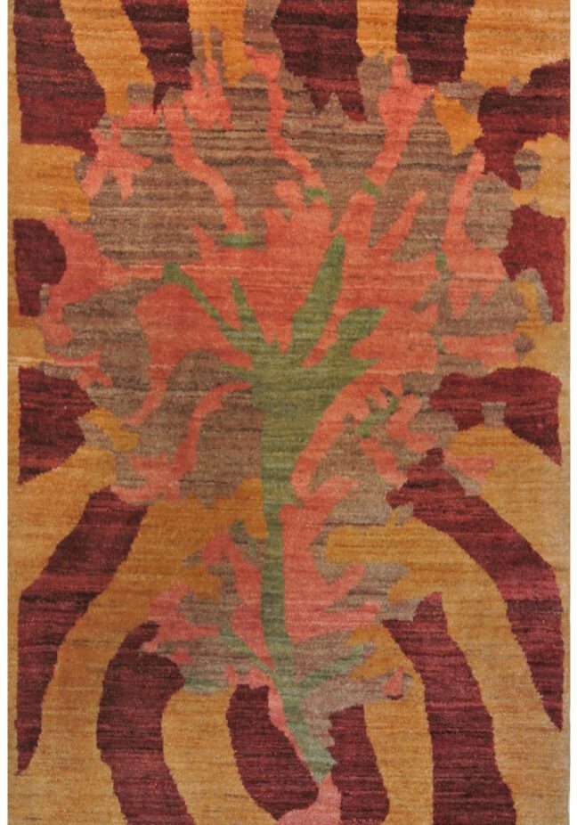 Abstract Wool Carpet ,titled Bloom, overall carpet photo 4' x 6'