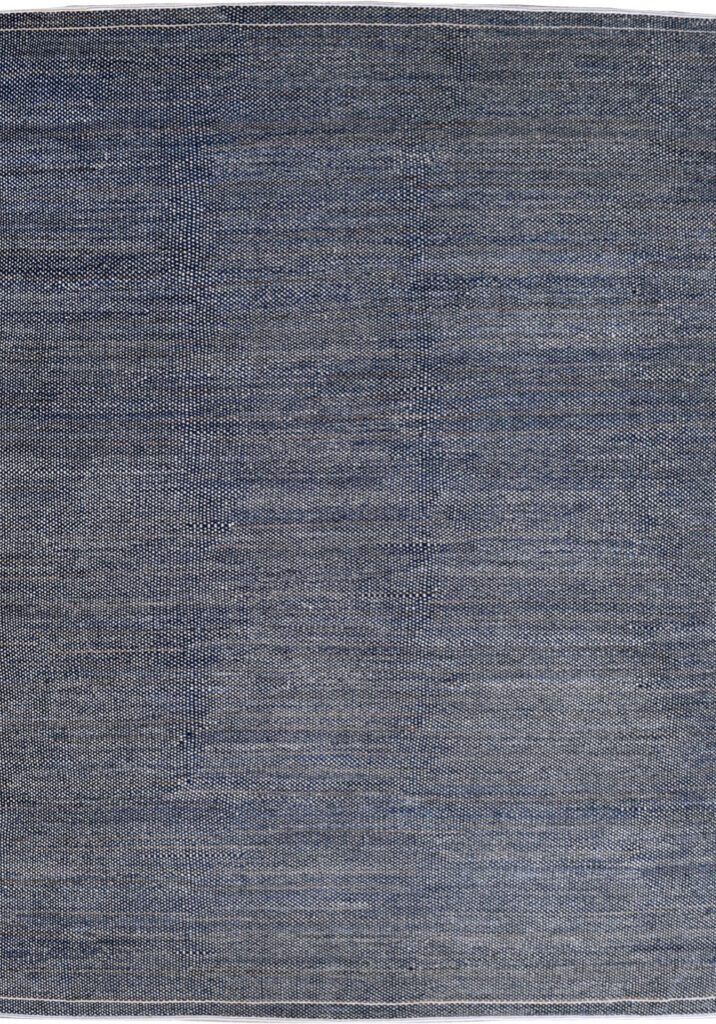 Orley Shabahang’s Signature “Salt & Pepper” Indigo & Cream Minimalist Carpet – 10’x10’- Overall carpet photo.