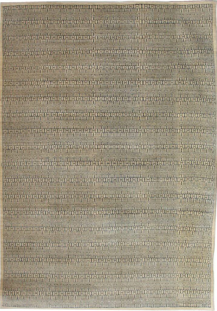 Excelsior – Architectural Persian Carpet from Orley Shabahang – 9x12- Blue on Cream - Overall Photo