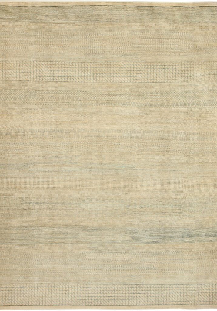 Rain – light blue on cream Contemporary wool Persian Carpet - overall photo